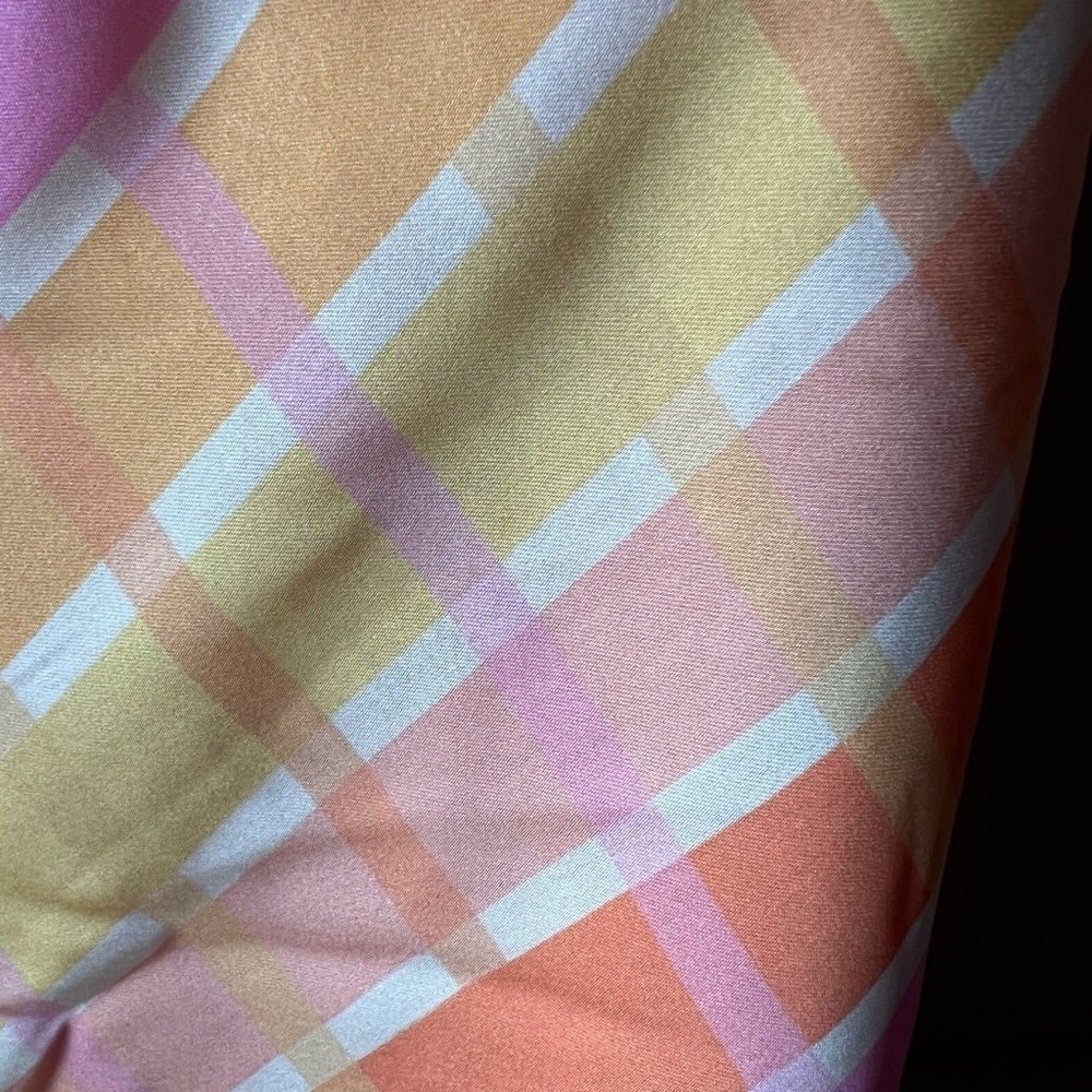 Peach Plaid Satin Mini Audrey Slip Dress | Y2K Peppermayo NWT 6 #1936 - Picture 4 of 8